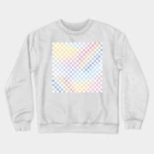 Pastel Rainbow Checkerboard Pattern Crewneck Sweatshirt